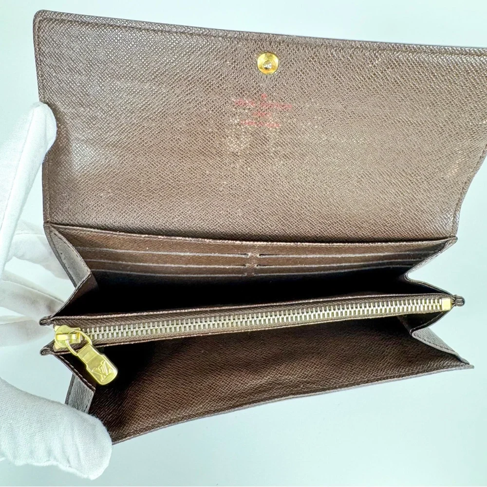 Authentic Louis Vuitton Sarah Wallet Damier Ebene Checkered - Picture 9 of 14